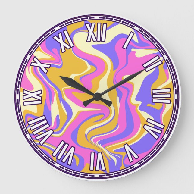 Relógio Grande Design abstrato - Inspirado por sunset (Frente)