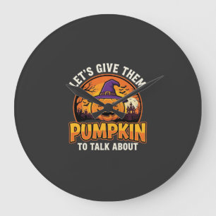 Relógio Grande Design de Abóbora Divertida Pun Halloween_1