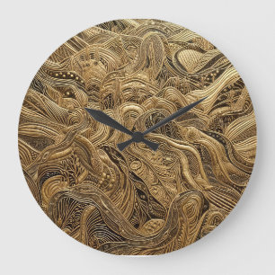 Relógio Grande Design de abstrato Dourado dimensional