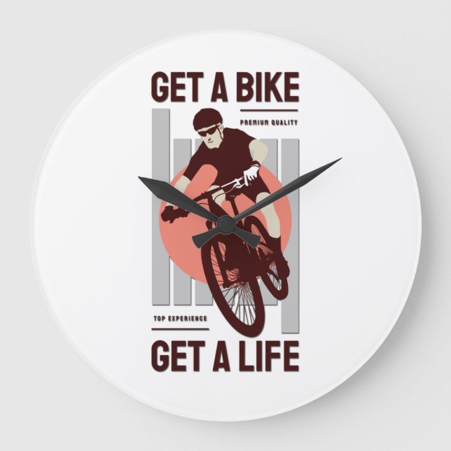 Relógio Grande Design de Biker perfeito - Dê uma vida a uma bicic (Frente)