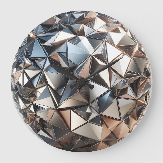Relógio Grande design de bola com reflexos metálicos (Frente)