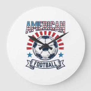 Relógio Grande Design de Camisa de Bola de Futebol Americano Vint