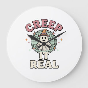 Relógio Grande Design de Camisa de Halloween Creep It Real Ghost 