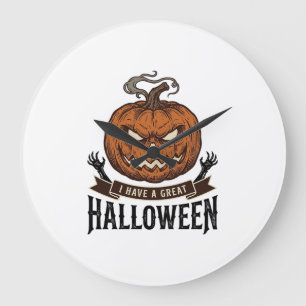 Relógio Grande Design de Camisa Gótica de Abóbora de Halloween Vi