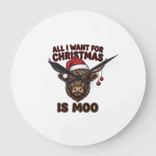 Relógio Grande Design de camiseta engraçado de Natal Vaca das Ter