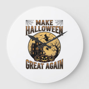 Relógio Grande Design de Casa Assombrada Vintage Halloween Great
