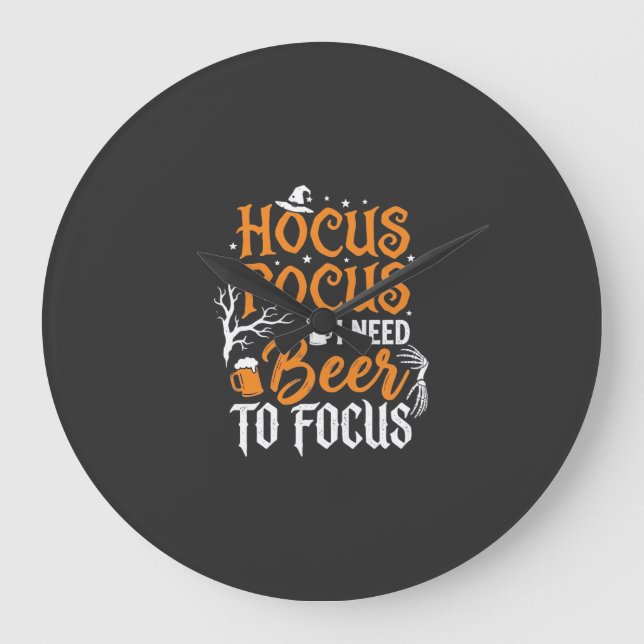 Relógio Grande Design de cerveja Hocus Pocus de Halloween_1 (Frente)