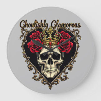 Relógio Grande Design de Elegância Halloween Ghouly Glamorous