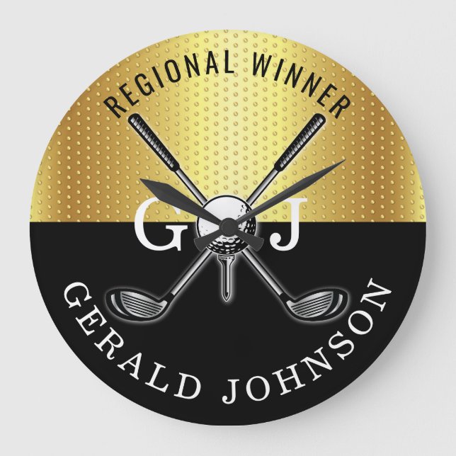 Relógio Grande Design de Monograma Elegante Minimalista (Frente)