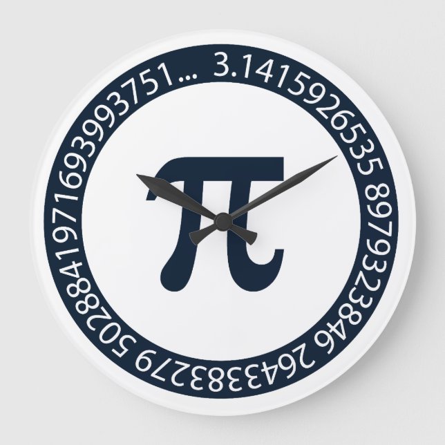 Relógio Grande Design de número de pi (Frente)