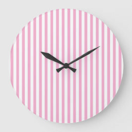 Relógio Grande Design de padrão de listra vertical rosa branco