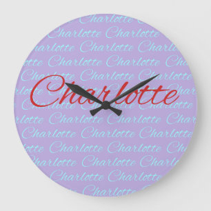 Relógio Grande Design de padrão de nome Charlotte