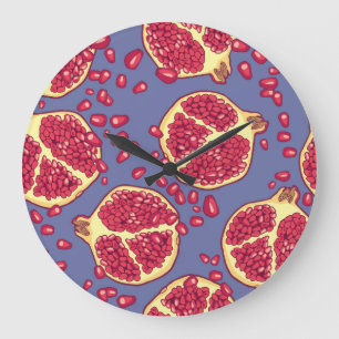 Relógio Grande Design de padrão sem costura da Fruta de de romã