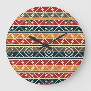 Relógio Grande Design de padrão tradicional africano sem costura