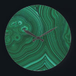 Relógio Grande Design de pedra-verde-malaquita<br><div class="desc">Textura natural verde de pedra,  padrão de meia-precioso malaquita</div>