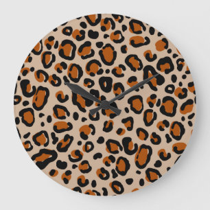 Relógio Grande Design de peles de leopardo, padrão sem descontinu