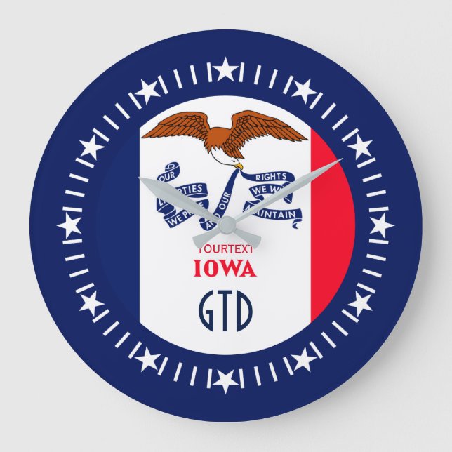 Relógio Grande Design de Sinalizador Personalizado do Estado de I (Frente)