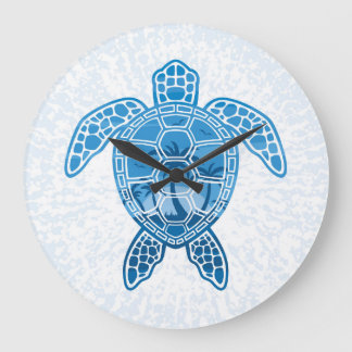 Relógio Grande Design de Tartaruga do Mar das Ilhas Tropicais em