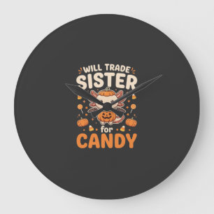 Relógio Grande Design de vetor de troca de doces de Halloween Axo