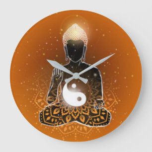 Relógio Grande Design de Ying Yang da meditação de Buddha