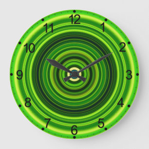 Relógio Grande Design do Círculo de Mandala Verde Geomagnético
