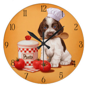 Relógio Grande Design do cozinheiro chefe de cocker spaniel
