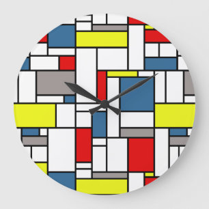Relógio Grande design estilo Mondrian