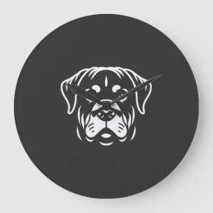 Relógio Grande Design Minimalista da Face do Rottweiler � Arte de