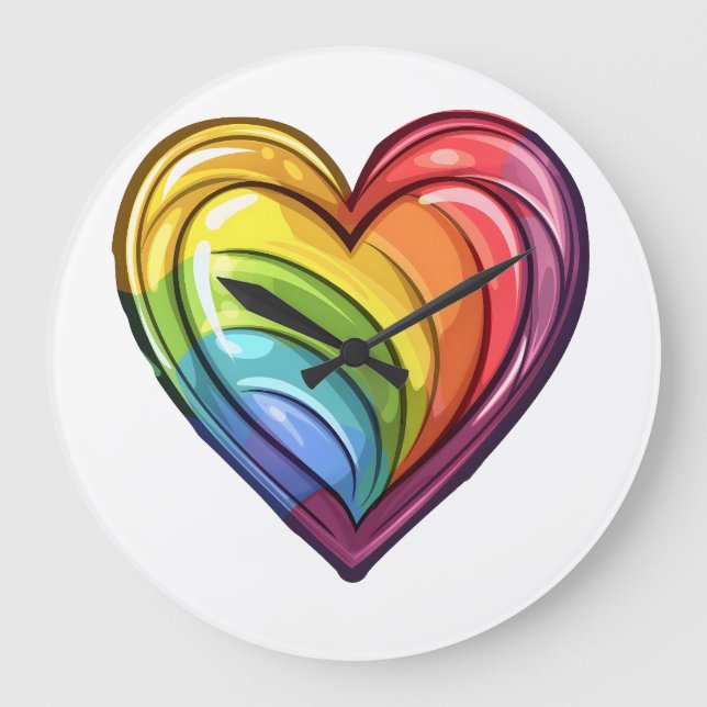 Relógio Grande design orgulho gay (Frente)