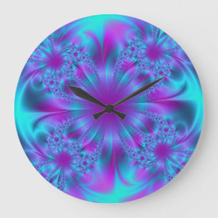 Relógio Grande Design roxo e azul do Fractal