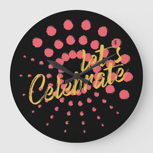 Relógio Grande Design vibrante, alegre e divertida de "Celebração (Frente)