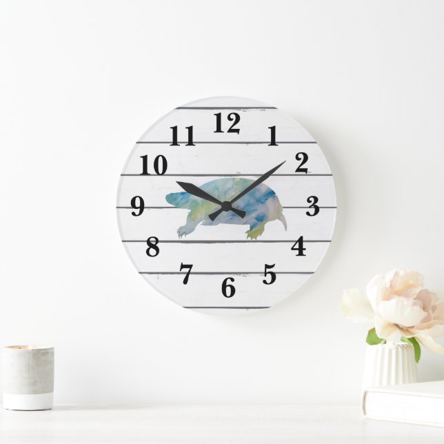 Relógio Grande Desperdício de Aquarela Animal com Pintura De Tart (Lar)