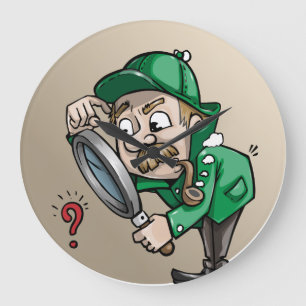 Relógio Grande Detetive Casaco Hat Magnifier Glass Private Eye Ar