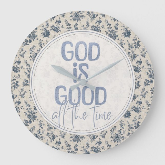 Relógio Grande Deus É Bom O Tempo Todo Citação Cristã (Frente)