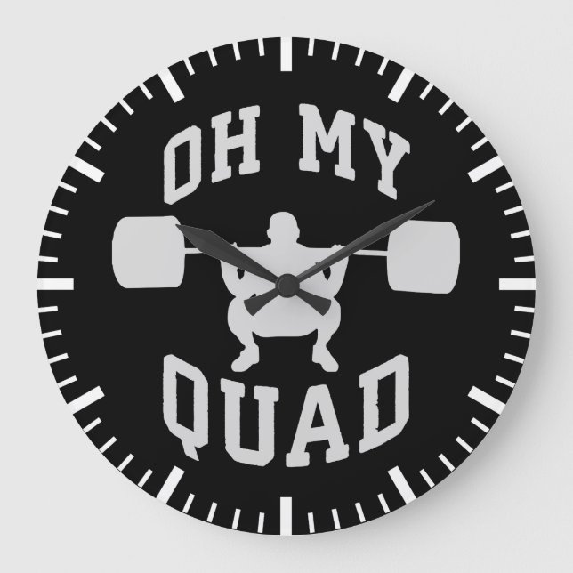 Relógio Grande Dia da Perna - Quadrado - OH MY QUAD - Workout (Frente)
