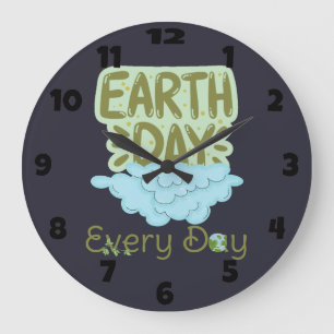 Relógio Grande Dia da Terra todos os dias, amem a Terra, salvem a