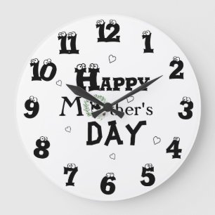 Relógio Grande Dia de as mães com coração