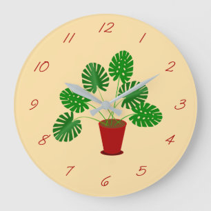 Relógio Grande Dia de as mães Monstera