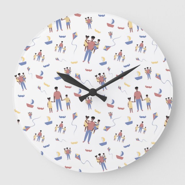 Relógio Grande Dia de os pais Wall Clock (Frente)