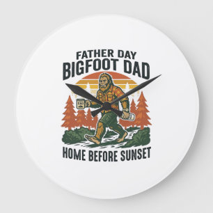 Relógio Grande Dia dos Pais Camisa Bigfoot Pai O Homem O Mito O 