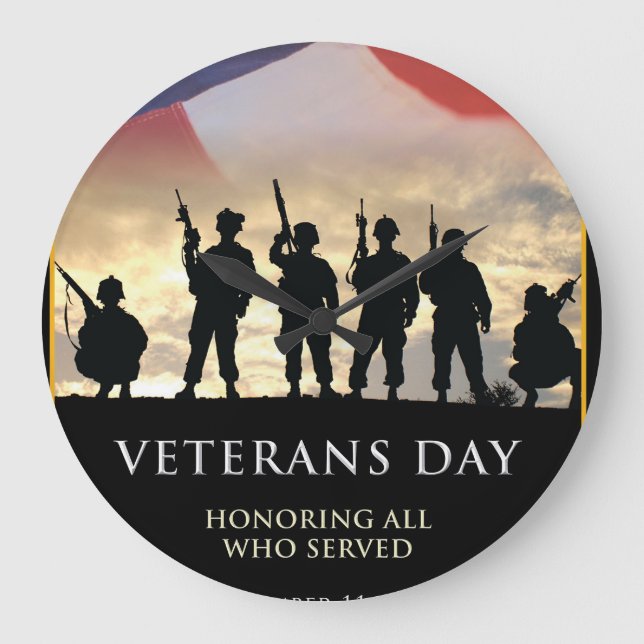 Relógio Grande Dia dos Veteranos EUA (Frente)
