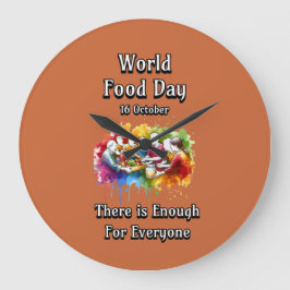 Relógio Grande Dia Mundial da Comida. O suficiente para todos.