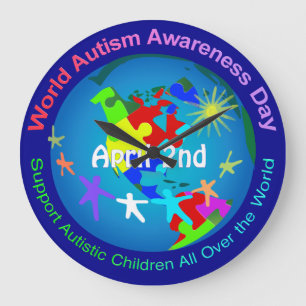 Relógio Grande Dia Mundial da Consciência do Autismo