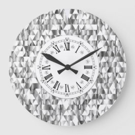 Relógio Grande Diamante parece falso prata brilho numérico romano