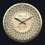 Relógio Grande Diamantes Dourados, aniversário de casamento do<br><div class="desc">Diamantes elegantes do ouro no damasco.</div>