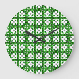 Relógio Grande Diamond & Emerald Gemstone Art, Verde
