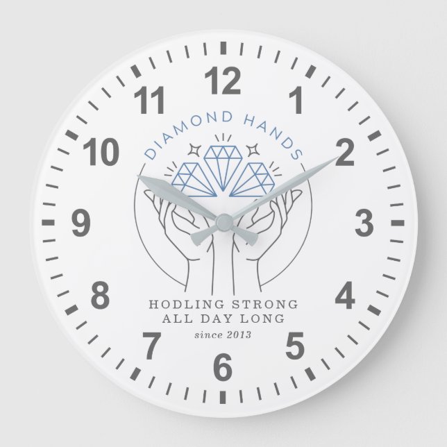 Relógio Grande Diamond Hands Stock & Crypto Trader Funny Hodl (Frente)