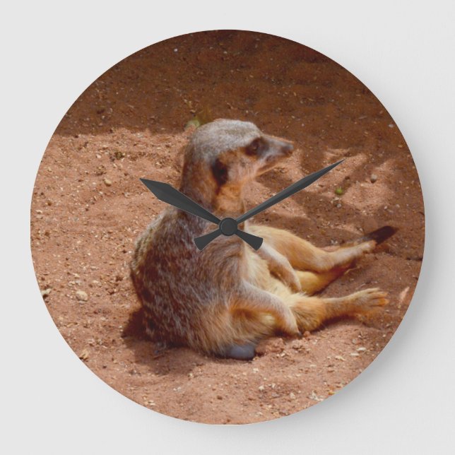 Relógio Grande Dias Preguiçosos de Meerkat, (Frente)