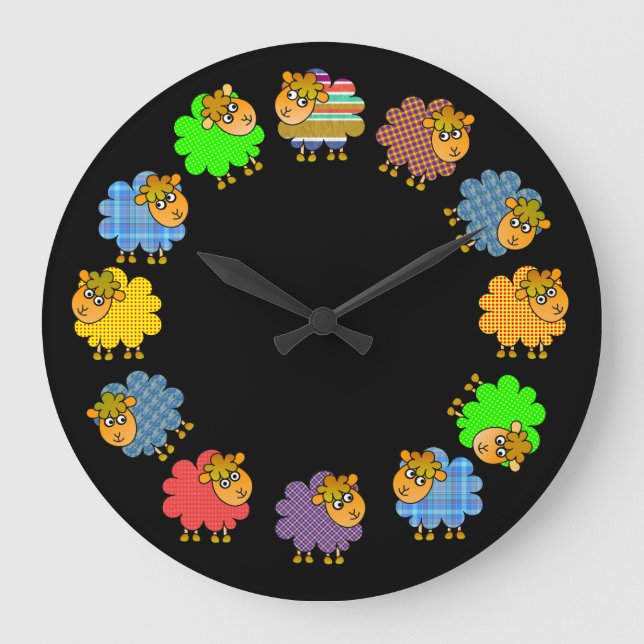 Relógio Grande Diga NÃO aos carneiros aborrecidos - 'uma festão (Frente)