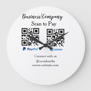Relógio Grande Digitalize para pagar código q r paypal venmo adic